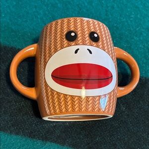 Sock Monkey Double Handle Mug